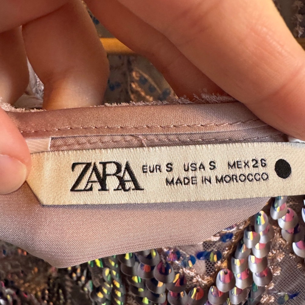 Zara Sequin Embellished Crop Top - Lavender - Picture 2 of 5